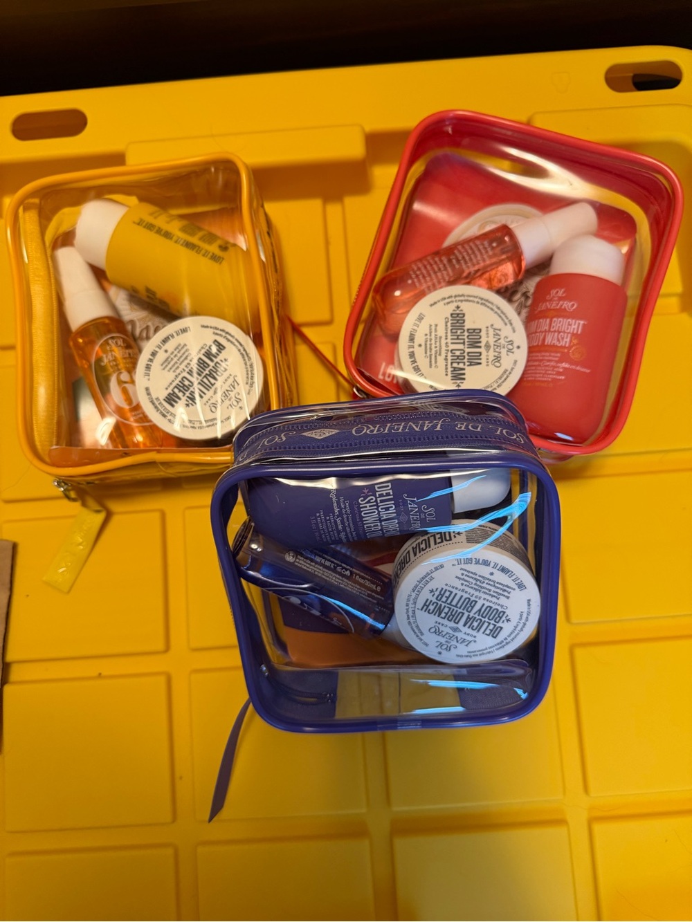 Sol de Janeiro Travel Body Care Set bundle of 3 - Yellow, Red, Purple